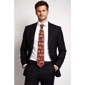 Mickey Unlimited Tie Mickey Mouse Black, Red and Tan-